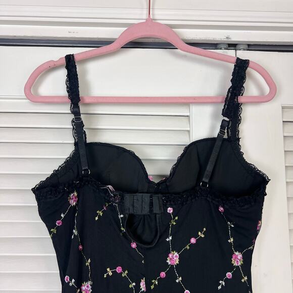Dolls Kill Sugar Thrillz I’m Baby Mini Slip Dress Black Floral XL NWT - Picture 5 of 8